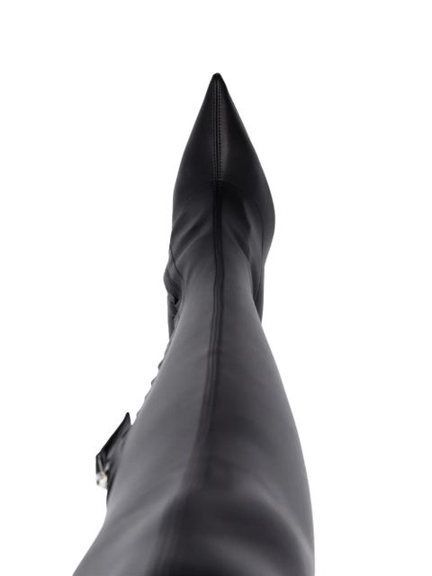 The Attico Cheope 105mm leather above-knee boots - Black
