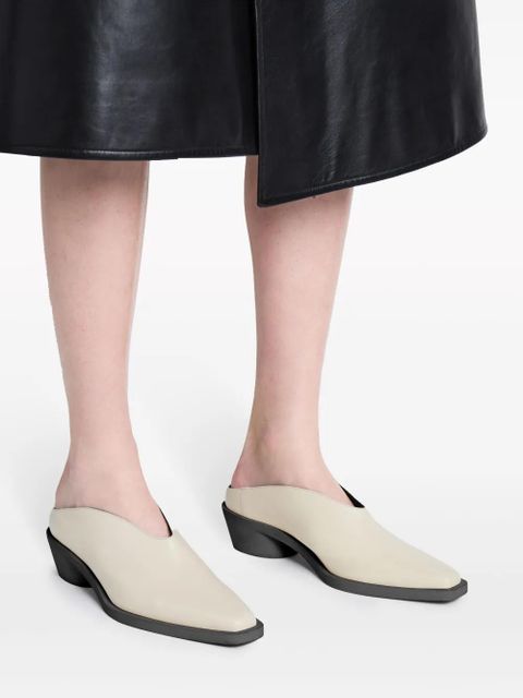 Proenza Schouler Bronco leather mules - Neutrals