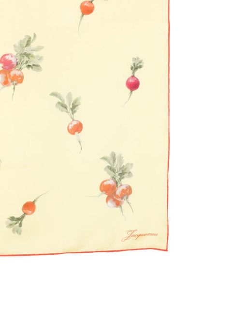 Jacquemus radish-print silk square scarf - Yellow - zdjęcie produktu nr 2
