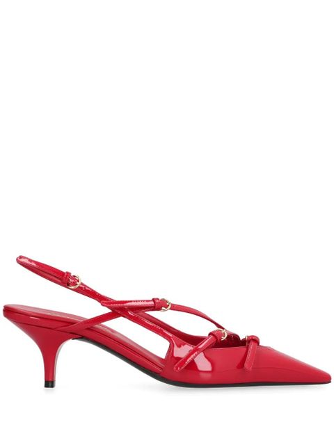 Miu Miu 50mm leather pumps - Red - zdjęcie produktu nr 1