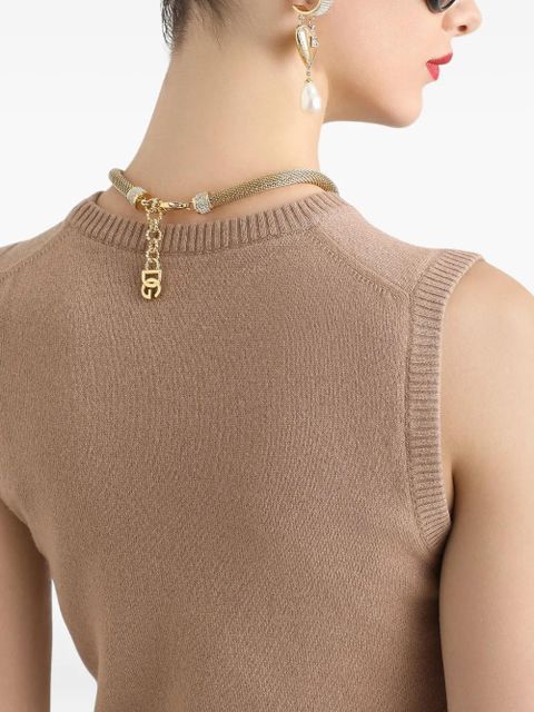 Dolce & Gabbana round-neck sleeveless top - Brown