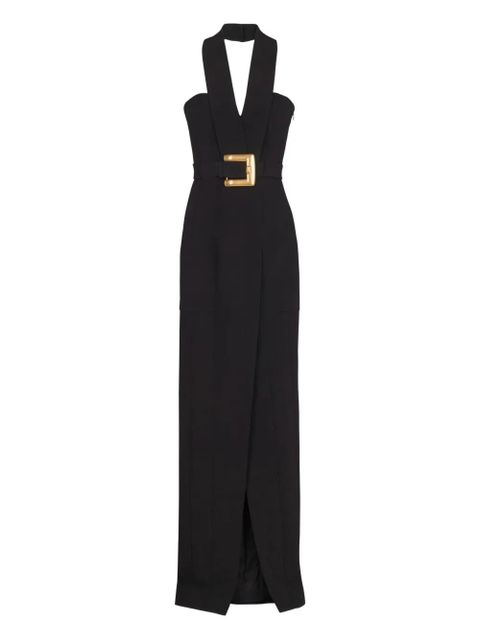 Balmain halterneck buckle-embellished dress - Black - zdjęcie produktu nr 1