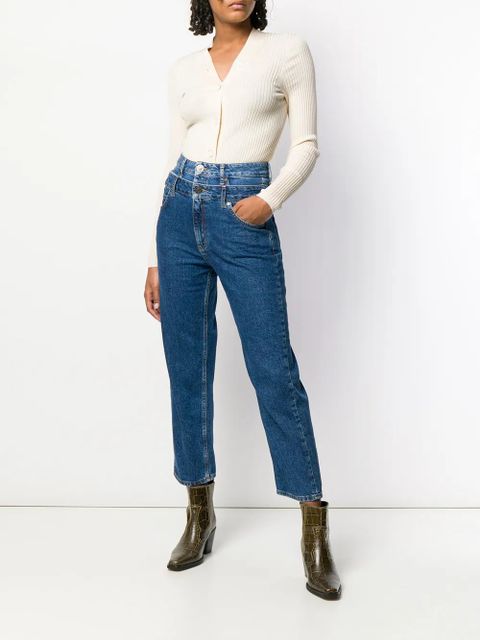 SANDRO Kitty double-waisted jeans - Blue