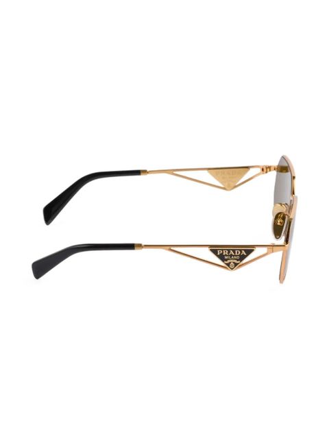 Prada Eyewear triangle-logo rectangle-frame sunglasses - Gold - zdjęcie produktu nr 2