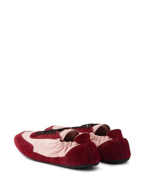 Prada suede-panel lace-up sneakers - Red - zdjęcie produktu nr 2