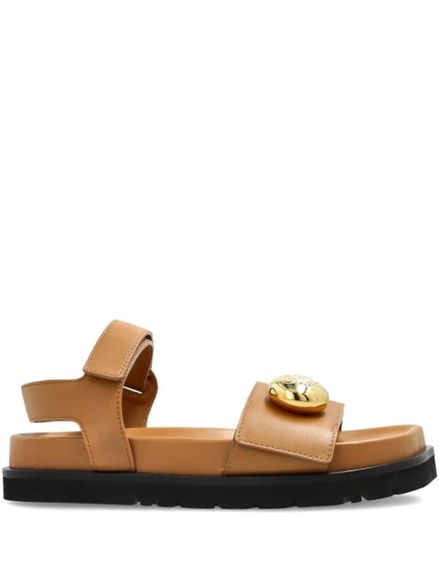 LOEWE leather button-embellished sandals - Brown - zdjęcie produktu nr 1