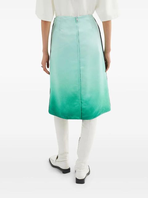 Jil Sander printed satin skirt - Green