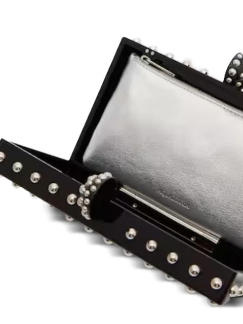 Aquazzura Cosmic studded clutch bag - Black