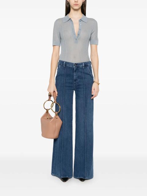 Chloé ribbed polo shirt - Blue - zdjęcie produktu nr 2