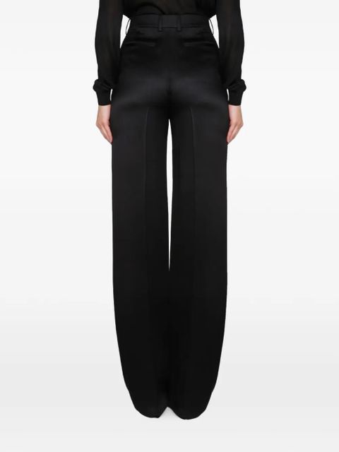 Saint Laurent satin flared trousers - Black
