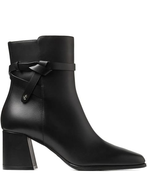 Jimmy Choo 70mm braided-strap block-heel boots - Black - zdjęcie produktu nr 1