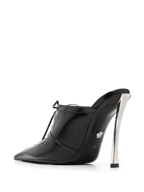 Versace 110mm lace-up leather mules - Black