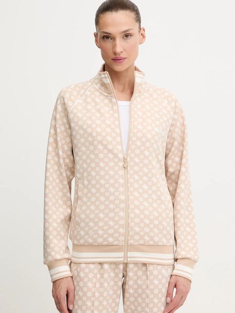 Guess bluza AGGIE damska kolor beżowy wzorzysta V5YQ03 KB212