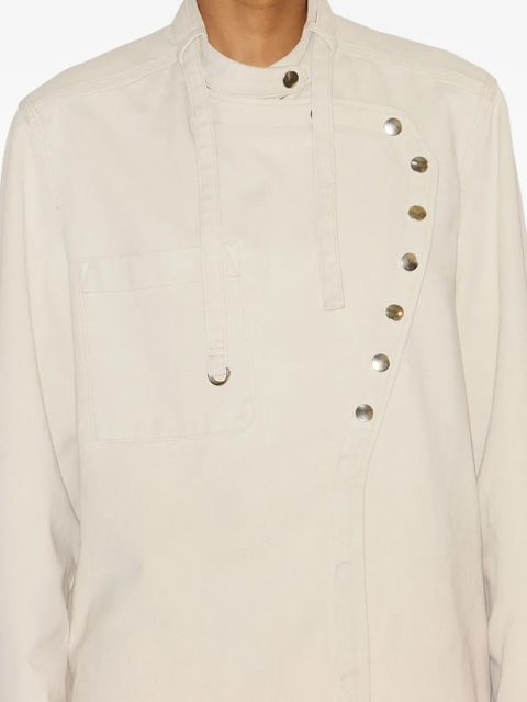 ISABEL MARANT Tess asymmetrical button-detail shirt - Neutrals
