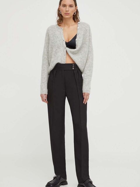 American Vintage kardigan wełniany GILET ML COL ROND - zdjęcie produktu nr 2