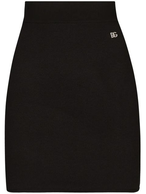 Dolce & Gabbana logo-plaque mini skirt - Black - zdjęcie produktu nr 1