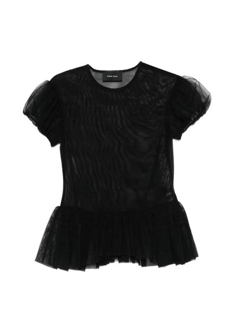 Simone Rocha ruffled puff-sleeve top - Black - zdjęcie produktu nr 1