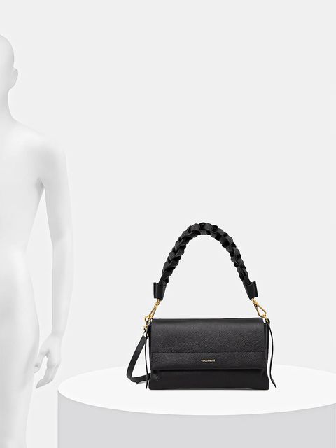 Coccinelle torebka skórzana BOHEME GRANA DOUBLE kolor czarny E1.M50.12.01.01