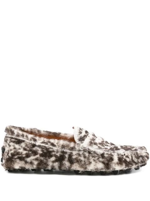 Tod's Gommino leopard-print pony-hair loafers - Brown - zdjęcie produktu nr 1