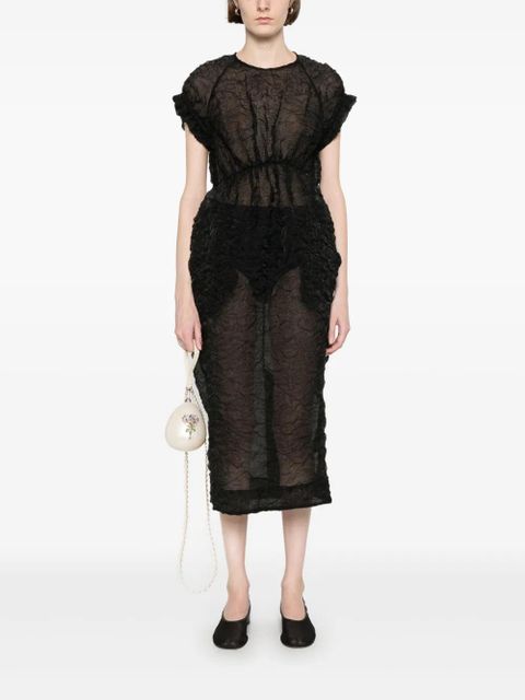 Simone Rocha textured midi dress - Black - zdjęcie produktu nr 2