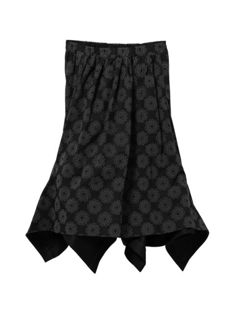 Comme Des Garçons floral asymmetric midi skirt - Black - zdjęcie produktu nr 1