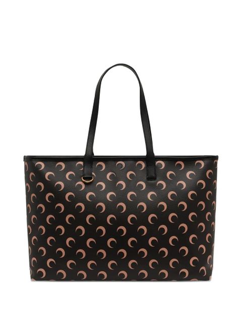 Marine Serre Moon canvas tote bag - Black