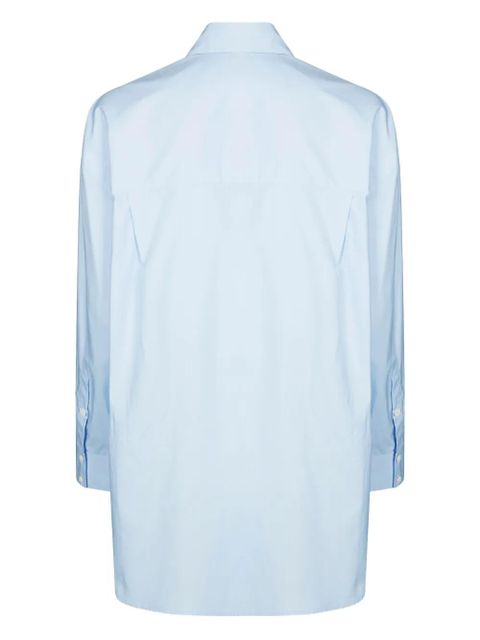 PINKO embellished-collar long-sleeve shirt - Blue