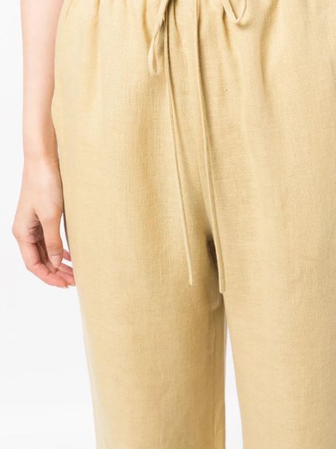 Nanushka drawstring -waist linen trousers - Yellow