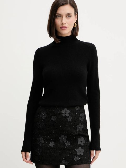 Marella sweter wełniany damski kolor czarny z półgolfem 2523366254200 - zdjęcie produktu nr 1