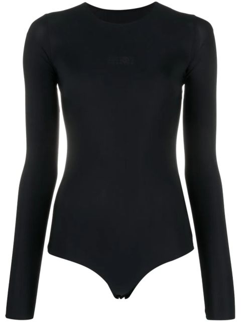 MM6 Maison Margiela logo-print long-sleeve bodysuit - Black - zdjęcie produktu nr 1
