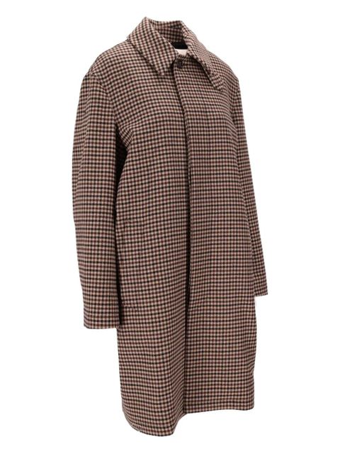 Saint Laurent Vichy checked coat - Brown