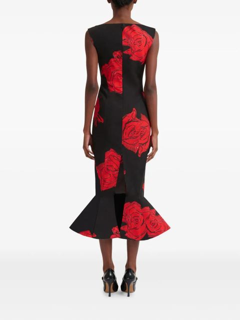 Marni rose-printed mermaid dress - Black - zdjęcie produktu nr 2