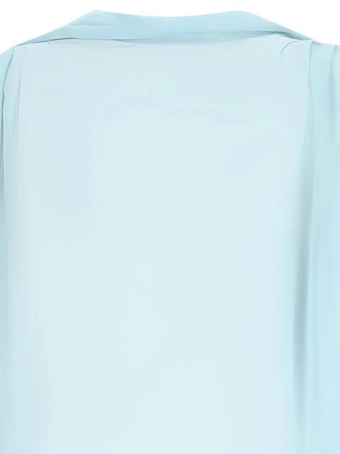 Blumarine draped-neck georgette top - Blue