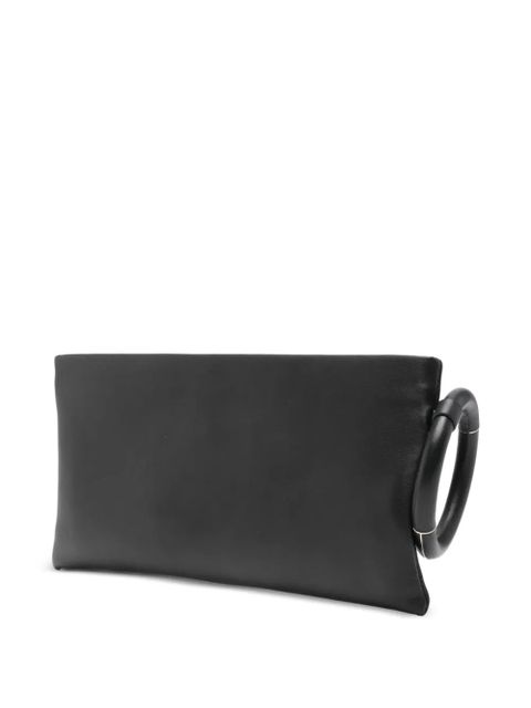 TOM FORD ring leather clutch bag - Black