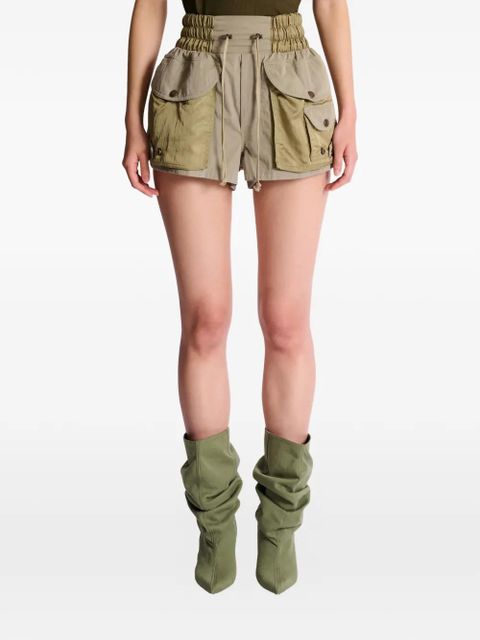 Balmain elasticated-waist cargo shorts - Green
