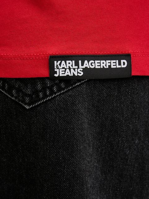Karl Lagerfeld Jeans t-shirt bawełniany damski kolor czerwony A1W17005