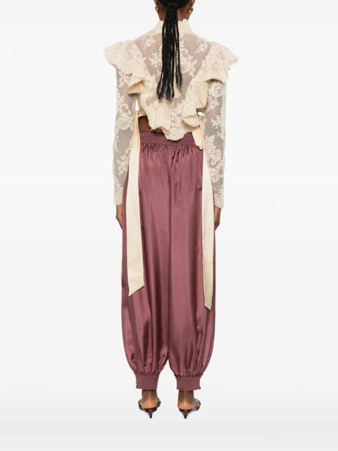 ZIMMERMANN Luna ruffled lace-embroidered top - Neutrals