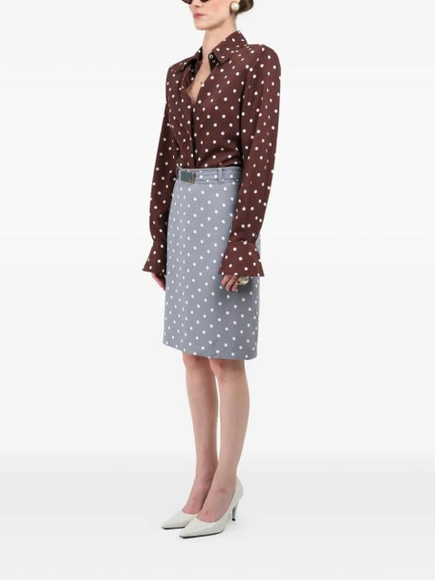 Rowen Rose polka-dot signature shirt - Brown