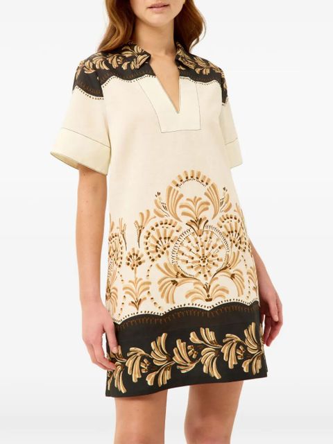 Marie Oliver Dede floral-print v-neck dress - Neutrals