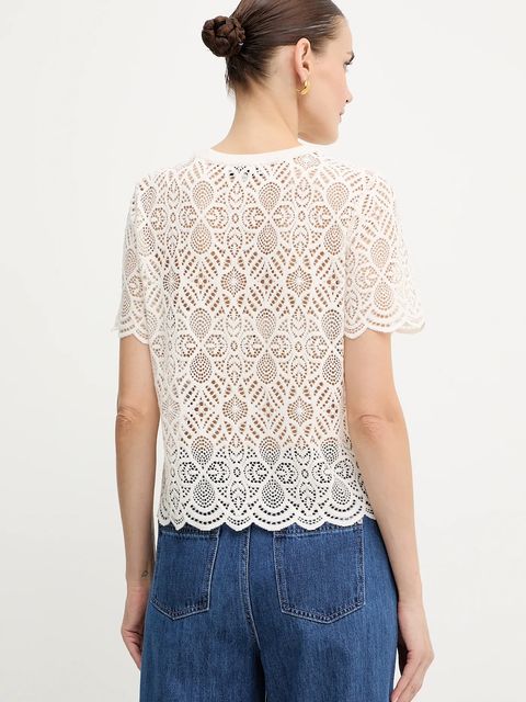 Morgan t-shirt damskie kolor beżowy DEVY