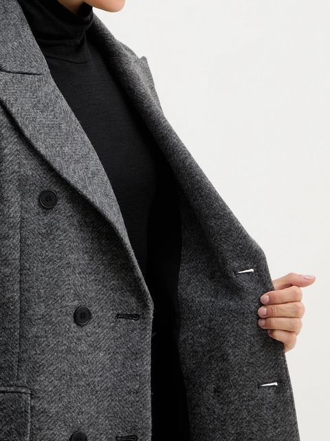 Silvian Heach płaszcz ALBACETE kolor szary GPA25010CP