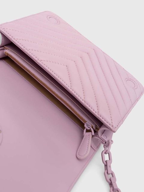 Pinko torebka skórzana kolor fioletowy 100067 A0VM