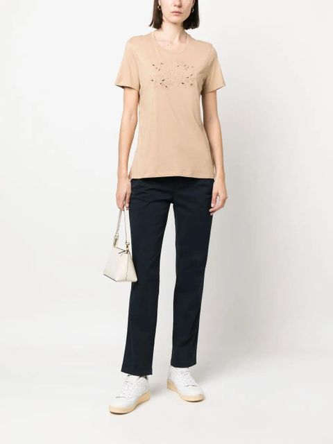 Lauren Ralph Lauren Katlin embroidered-detail T-shirt - Brown - zdjęcie produktu nr 2