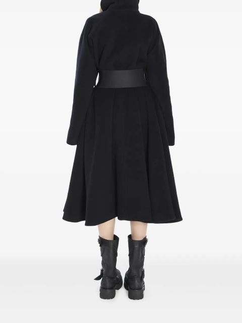 Balenciaga leather-belt wrap coat - Black