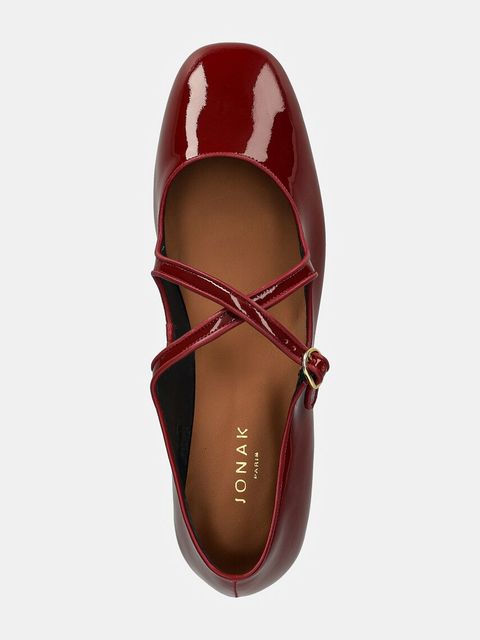 Jonak baleriny skórzane DUCKY kolor czerwony 3600202