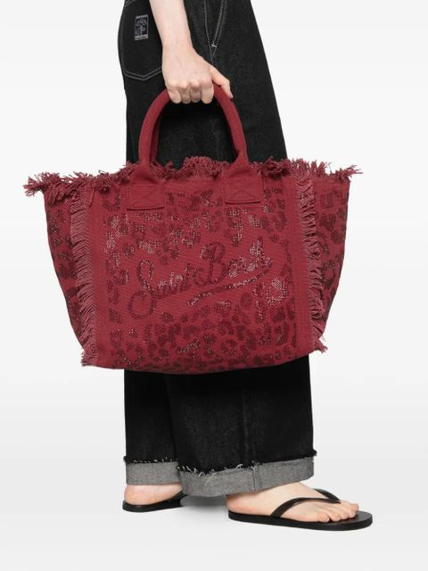 MC2 Saint Barth Vanity leopard-beaded tote bag - Red - zdjęcie produktu nr 2