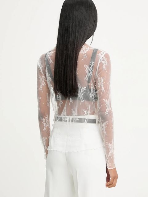 Answear.LAB bluzka damska kolor biały wzorzysta