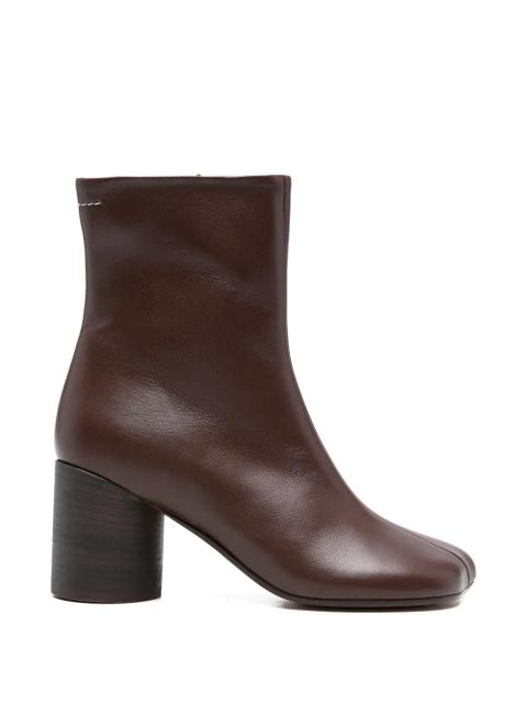 MM6 Maison Margiela square toe leather boots - Brown - zdjęcie produktu nr 1