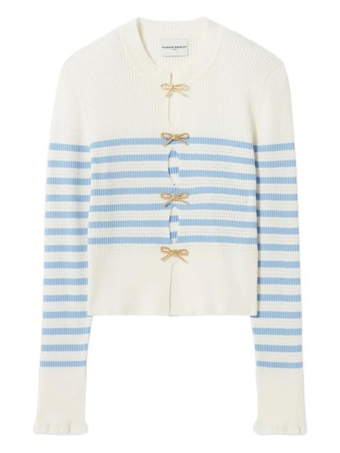 Claudie Pierlot striped bow-embellishment top - White - zdjęcie produktu nr 1