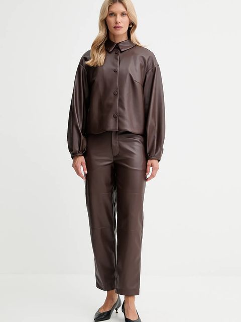 Twinset kurtka kolor brązowy przejściowa oversize 252TP2090 - zdjęcie produktu nr 2